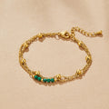 Alfa Green Malachite Bead Bracelet
