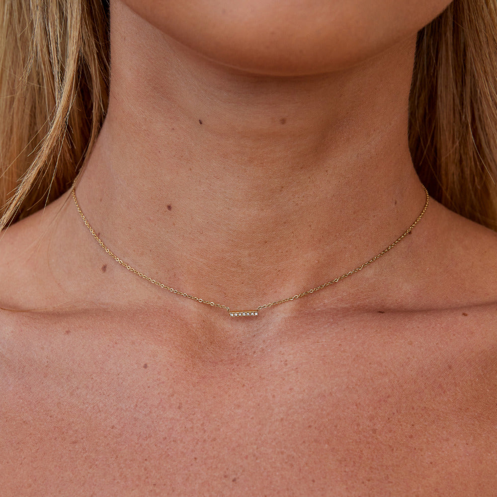 Missy Crystal Bar Pendant Necklace