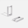 Silver Rectangle Hoop Earrings